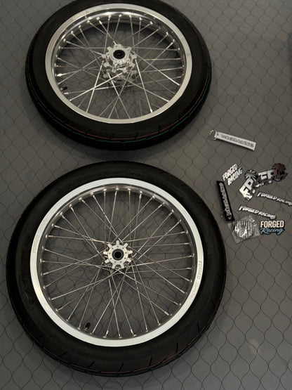 Talaria XXX / MX4, MX3, Sting - Supermoto Wheelset (Thick/Wide) - Chrome Silver