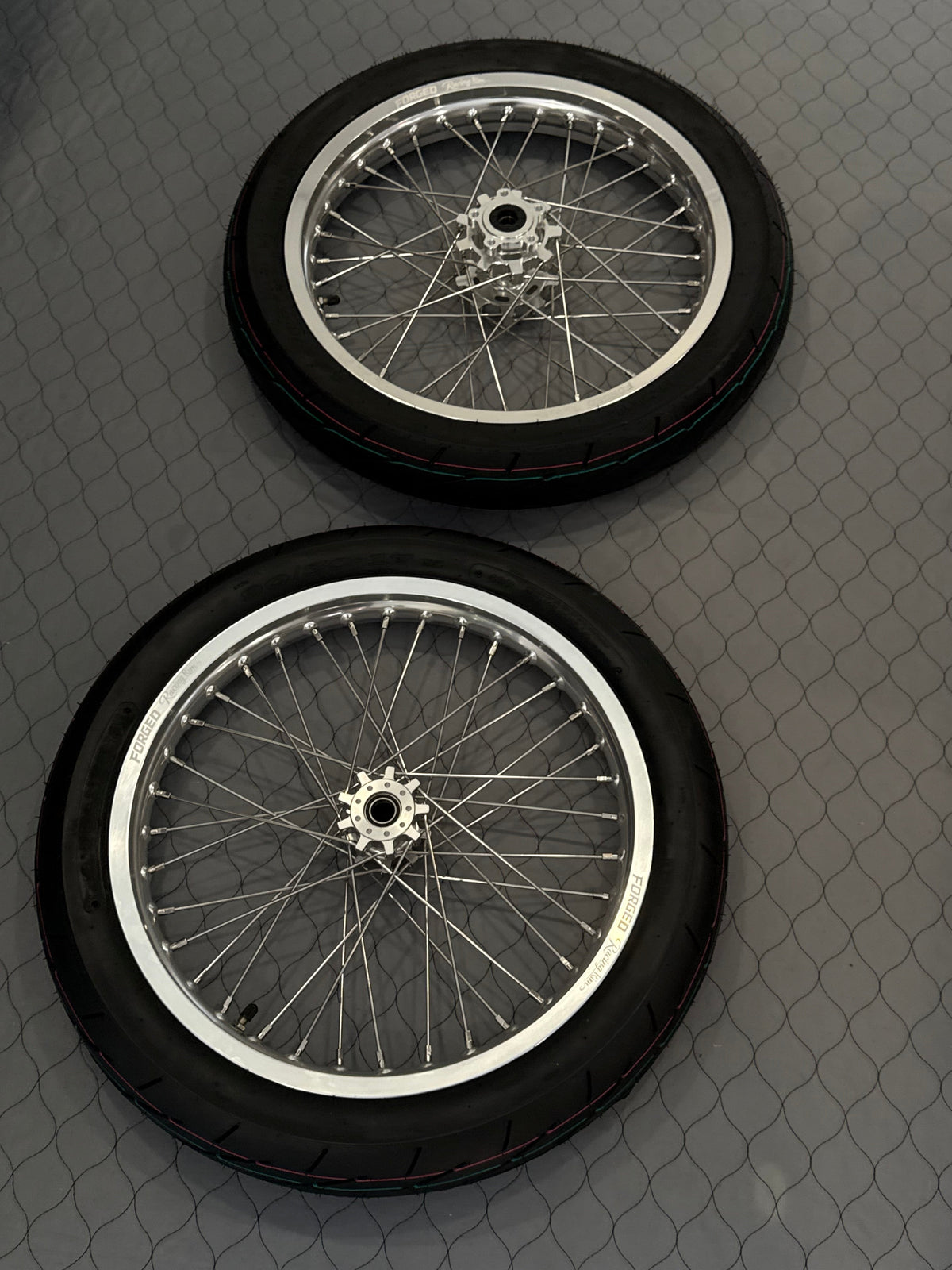 Talaria XXX / MX4, MX3, Sting - Supermoto Wheelset (Thick/Wide) - Chrome Silver