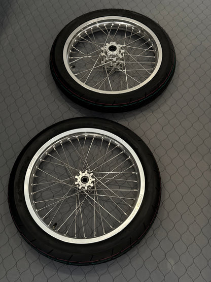 Talaria XXX / MX4, MX3, Sting - Supermoto Wheelset (Thick/Wide) - Chrome Silver